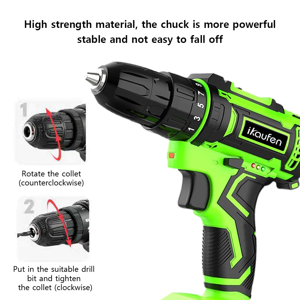 Rechargeable Cordless Drill Screwdriver With Lithium Battery Display  Impact Function Multifunction 3