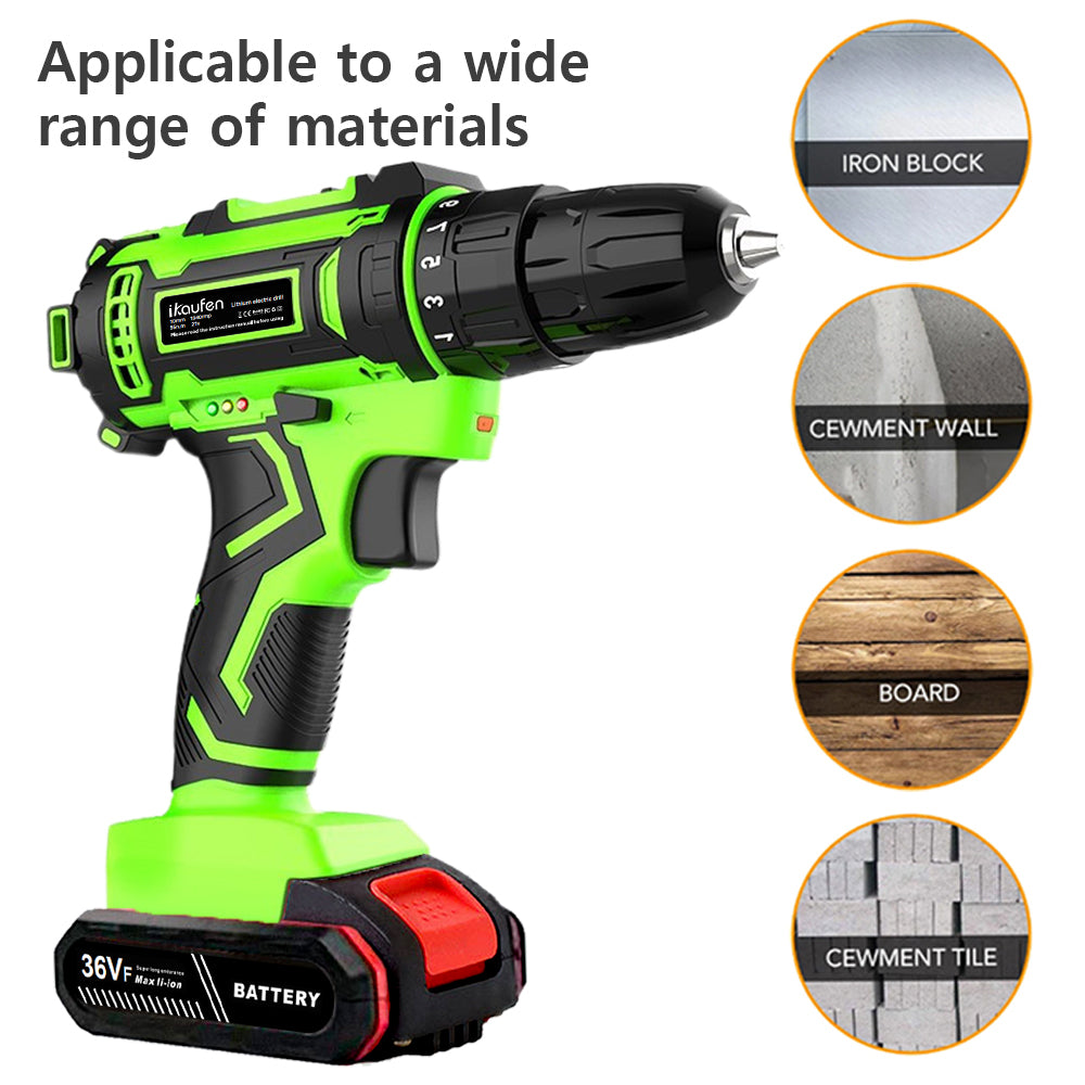 Rechargeable Cordless Drill Screwdriver With Lithium Battery Display  Impact Function Multifunction 5