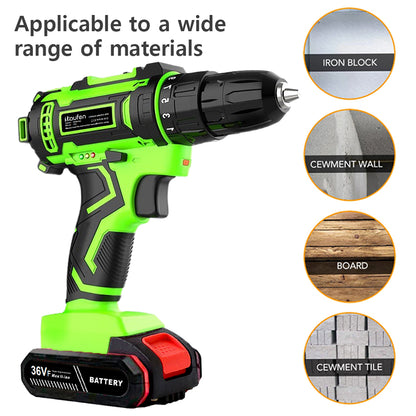 Rechargeable Cordless Drill Screwdriver With Lithium Battery Display  Impact Function Multifunction 5