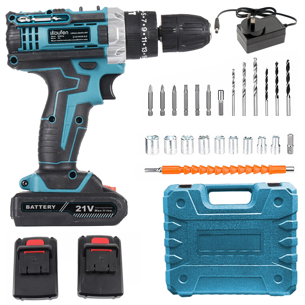 Rechargeable Cordless Drill Screwdriver With Lithium Battery Display  Impact Function Multifunction 6