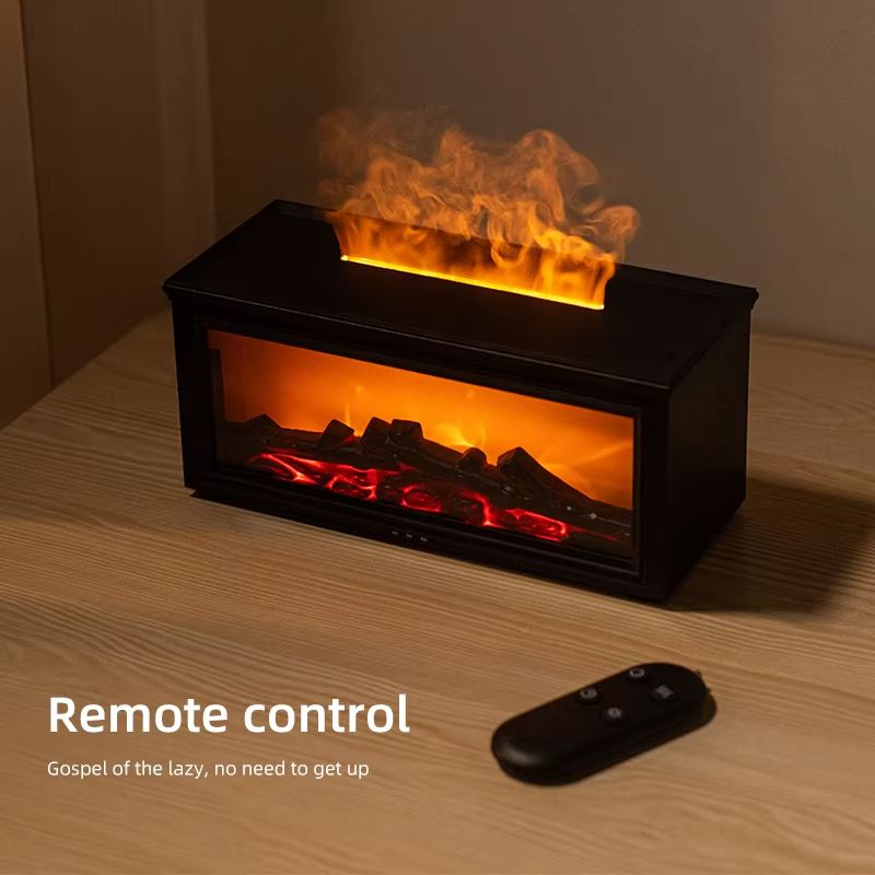 Mini Flame Essential Oil Diffuser With 7Color LED  Aromatherapy Fireplace Humidifier 3