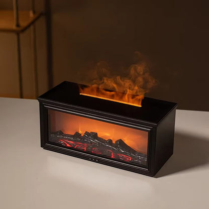 Mini Flame Essential Oil Diffuser With 7Color LED  Aromatherapy Fireplace Humidifier 6