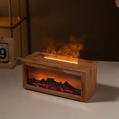 Mini Flame Essential Oil Diffuser With 7Color LED  Aromatherapy Fireplace Humidifier 7