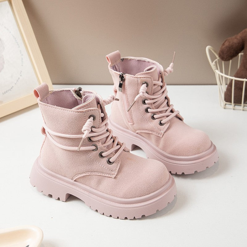 PU Leather Autumn Fashion Boots For Girls, Trend Teenager Girl's Boots, Waterproof Platform Kids Boots
