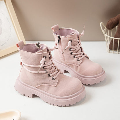 PU Leather Autumn Fashion Boots For Girls, Trend Teenager Girl's Boots, Waterproof Platform Kids Boots