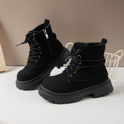 PU Leather Autumn Fashion Boots For Girls, Trend Teenager Girl's Boots, Waterproof Platform Kids Boots