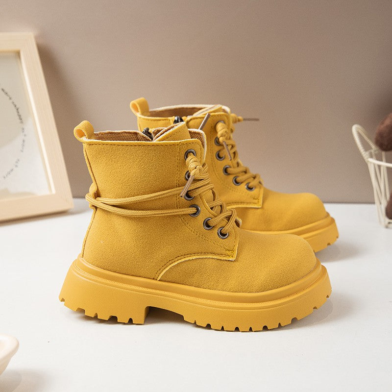 PU Leather Autumn Fashion Boots For Girls, Trend Teenager Girl's Boots, Waterproof Platform Kids Boots