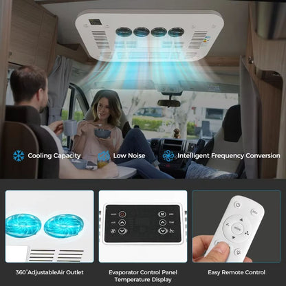 Rooftop 12V24V Electric Parking Air Conditioner  UltraQuiet 13500 BTU Cooling System With Wireless