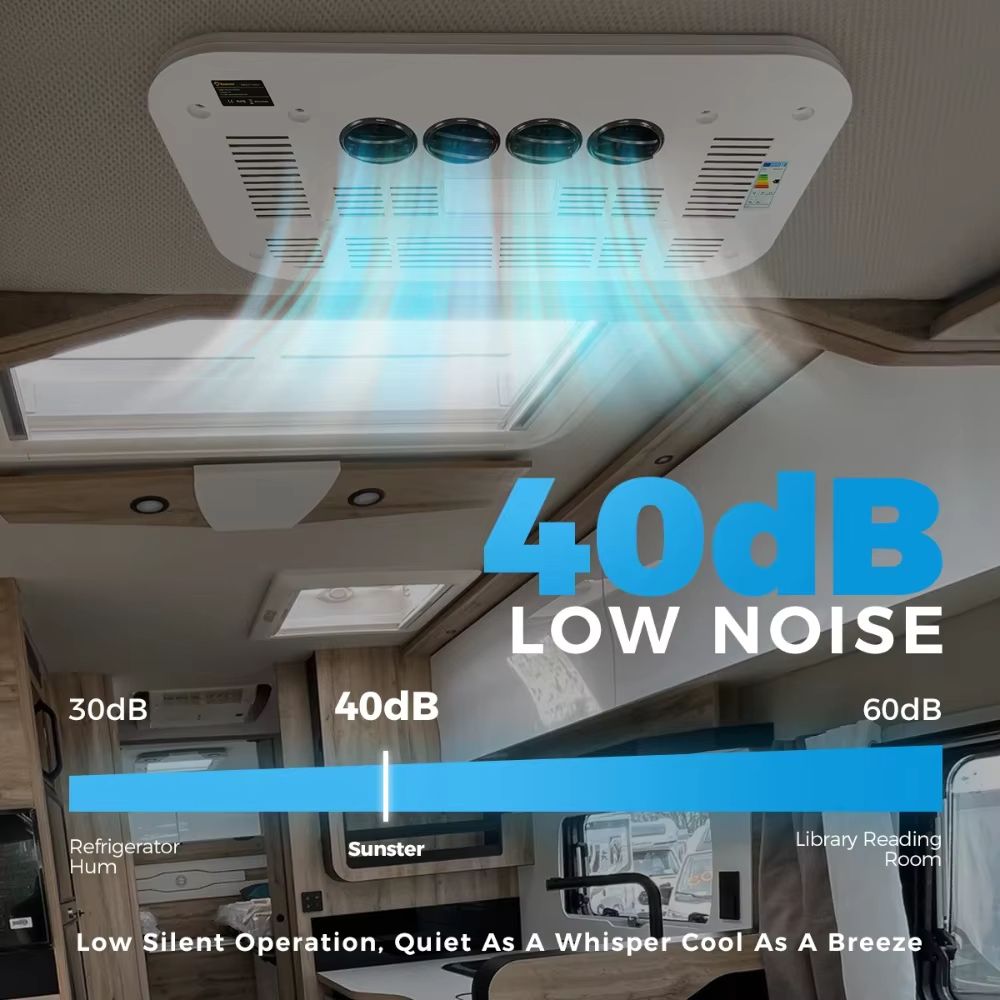 Rooftop 12V24V Electric Parking Air Conditioner  UltraQuiet 13500 BTU Cooling System With Wireless