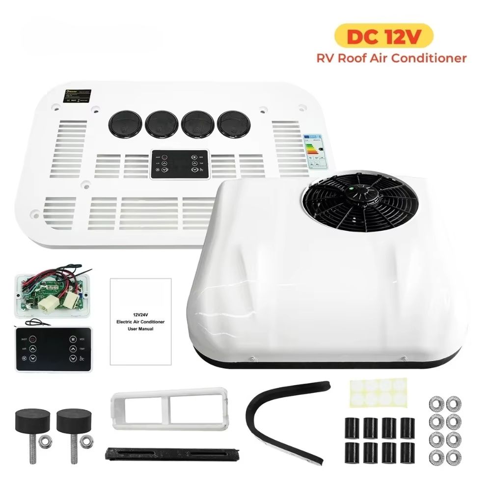 Rooftop 12V24V Electric Parking Air Conditioner  UltraQuiet 13500 BTU Cooling System With Wireless