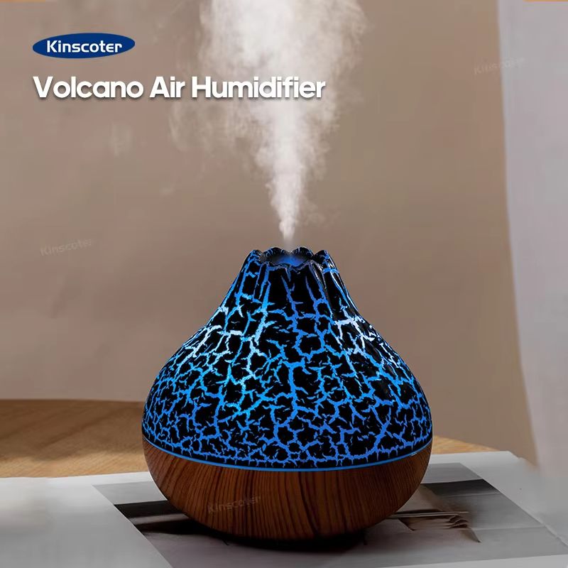 Volcano Air Humidifier 300ml USB Desktop Diffuser with Colorful Ambient Night Light