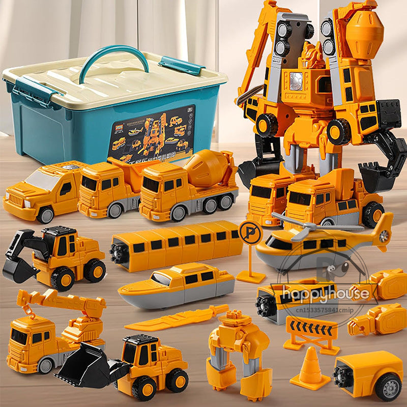 Transforming Robot Car Toy Magnetic Transform Engineering Car Assembled Toys  Magnetic Blocks For K 2