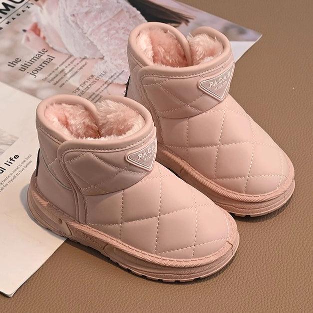 Kids Winter Snow Boots, Cute Warm Anti Slip Shoes for Boys Girls, Children Plush Short Boot Sneakers Fashion