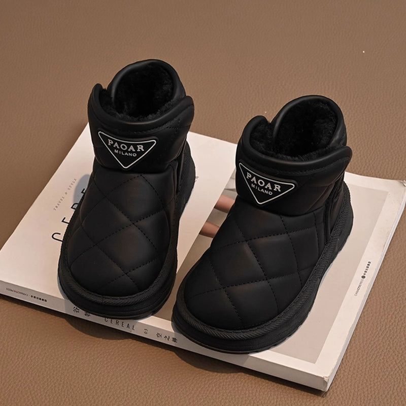 Kids Winter Snow Boots, Cute Warm Anti Slip Shoes for Boys Girls, Children Plush Short Boot Sneakers Fashion
