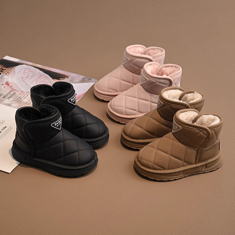 Kids Winter Snow Boots, Cute Warm Anti Slip Shoes for Boys Girls, Children Plush Short Boot Sneakers Fashion