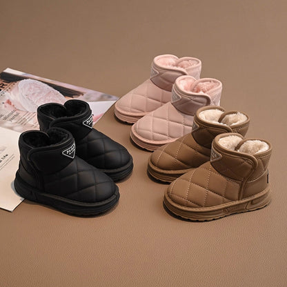 Kids Winter Snow Boots, Cute Warm Anti Slip Shoes for Boys Girls, Children Plush Short Boot Sneakers Fashion