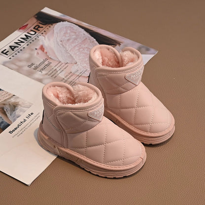Kids Winter Snow Boots, Cute Warm Anti Slip Shoes for Boys Girls, Children Plush Short Boot Sneakers Fashion