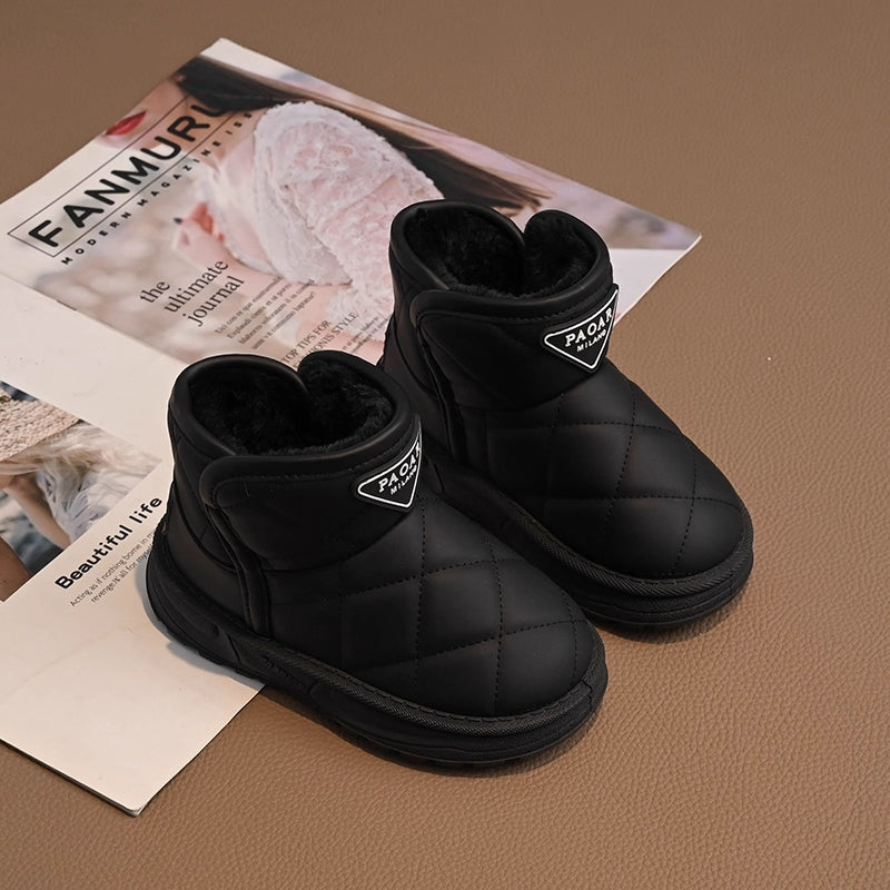 Kids Winter Snow Boots, Cute Warm Anti Slip Shoes for Boys Girls, Children Plush Short Boot Sneakers Fashion