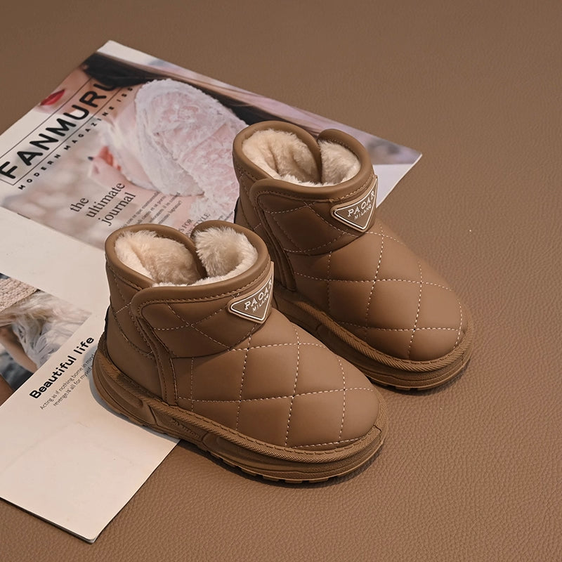 Kids Winter Snow Boots, Cute Warm Anti Slip Shoes for Boys Girls, Children Plush Short Boot Sneakers Fashion