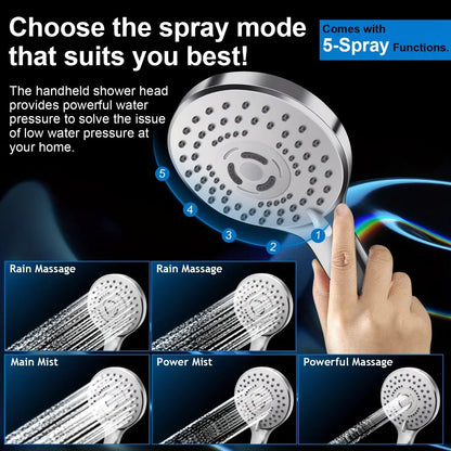 Premium ChromePlated Concealed Shower Set With Stainless Steel Pressurized Handheld Spray 4
