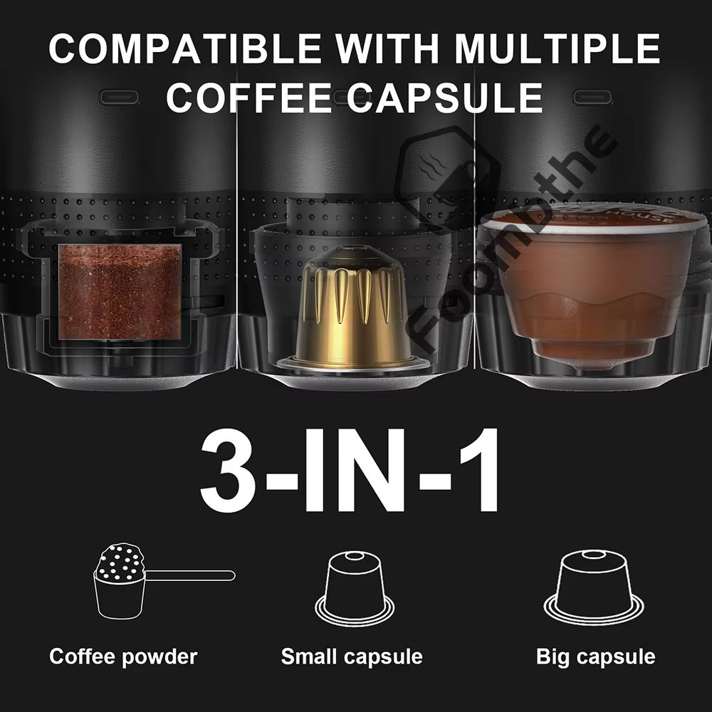 Wireless Portable Espresso Coffee Maker  3in1 Travel Coffee Machine For Car Home And Camping 5