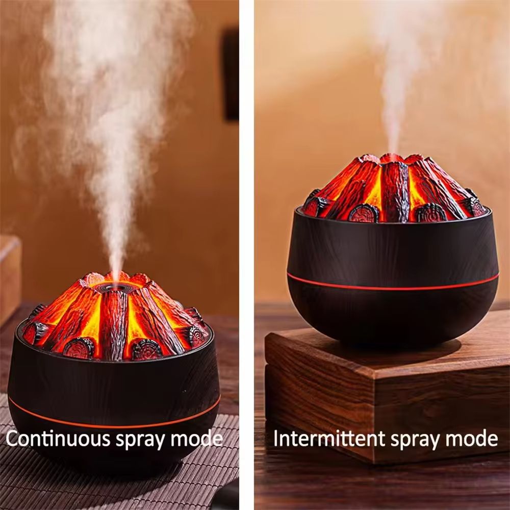 Charcoal Flame Aromatherapy Humidifier  300ml Ultrasonic Essential Oil Diffuser With Night Light Fo 1