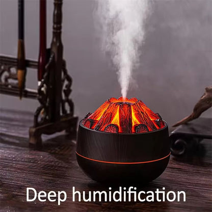 Charcoal Flame Aromatherapy Humidifier  300ml Ultrasonic Essential Oil Diffuser With Night Light Fo 2