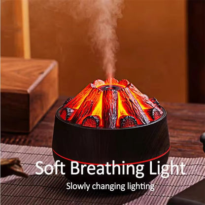 Charcoal Flame Aromatherapy Humidifier  300ml Ultrasonic Essential Oil Diffuser With Night Light Fo 3