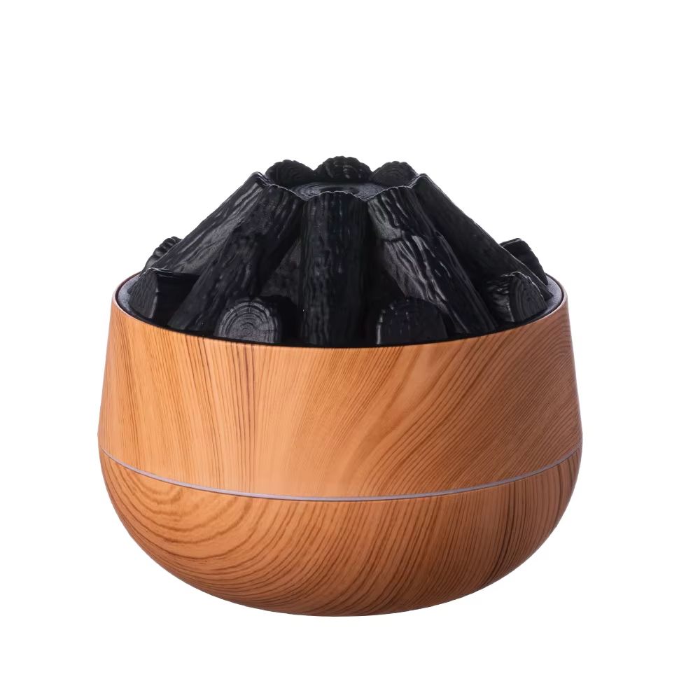 Charcoal Flame Aromatherapy Humidifier  300ml Ultrasonic Essential Oil Diffuser With Night Light Fo 7