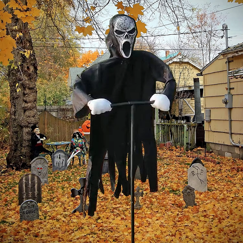 Ghost Scarecrow Decorations, Halloween Decor for Garden, Outside Hanging Scary, Creative Courtyard, Bird Repeller