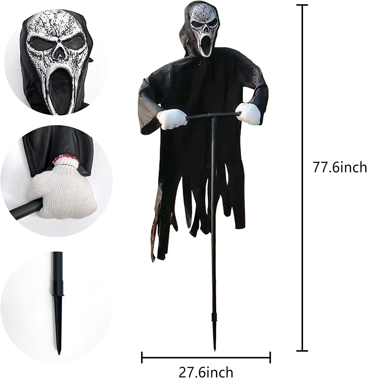 Ghost Scarecrow Decorations Halloween Decor For Garden Outside Hanging Scary Creative Courtyard Bir 3