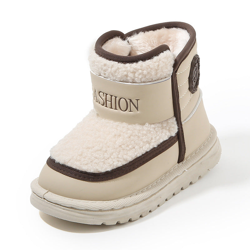 Luxury Fashion Cute Soft Kids Snow Boots, Winter Girls Short Boots Plush, Outdoor Non Slip School Hiking Cotton Shoes