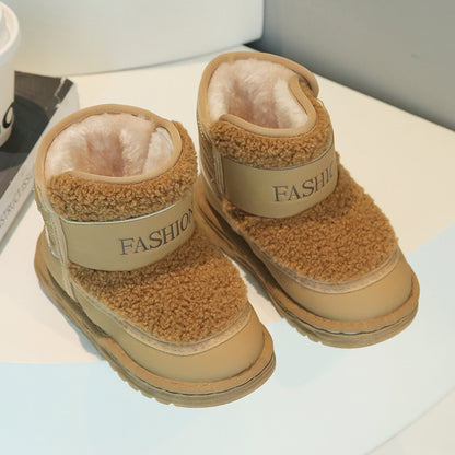 Luxury Fashion Cute Soft Kids Snow Boots, Winter Girls Short Boots Plush, Outdoor Non Slip School Hiking Cotton Shoes