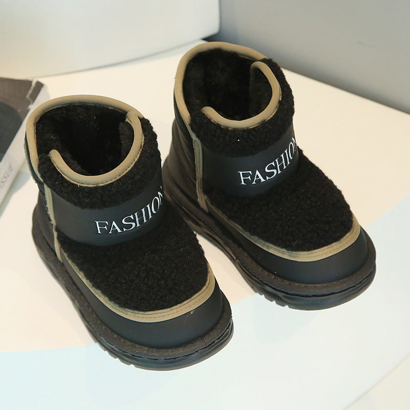 Luxury Fashion Cute Soft Kids Snow Boots, Winter Girls Short Boots Plush, Outdoor Non Slip School Hiking Cotton Shoes
