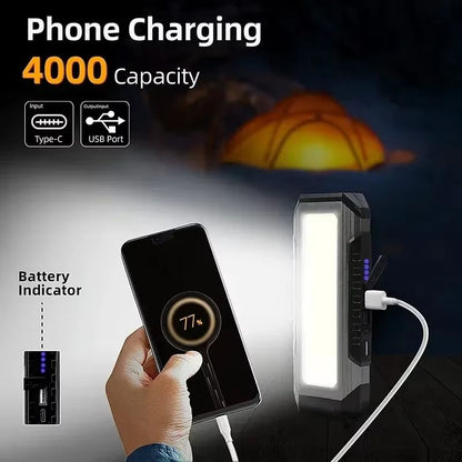 COB LED Work Light  USB Rechargeable Flashlight And Power Bank With Magnetic Base Waterproof Portab 2