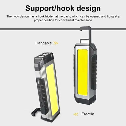 COB LED Work Light  USB Rechargeable Flashlight And Power Bank With Magnetic Base Waterproof Portab 5