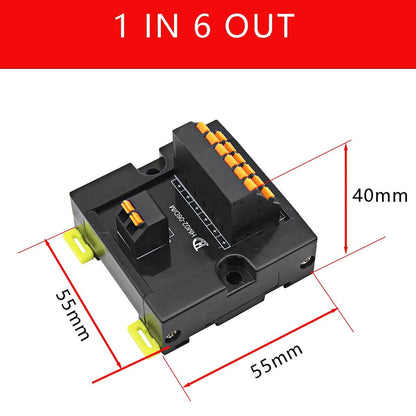DIN Rail Terminal Block Module  1in MultiOut Spring Loaded PushIn Power Splitter For Electrical Wir 5