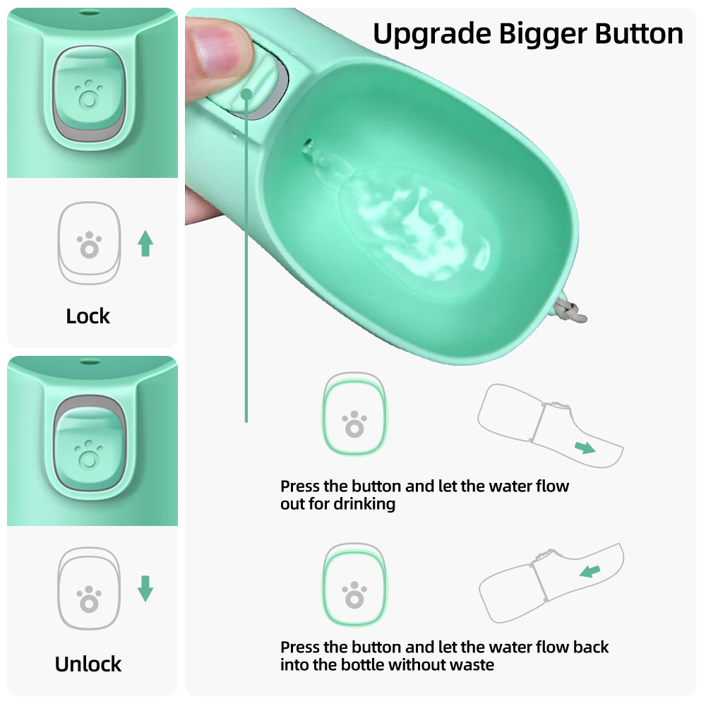 The Ultimate Portable Pet Water Bottle, Leak-Proof Design for Dogs & Cats on The Go, from Chihuahuas to French Bulldogs