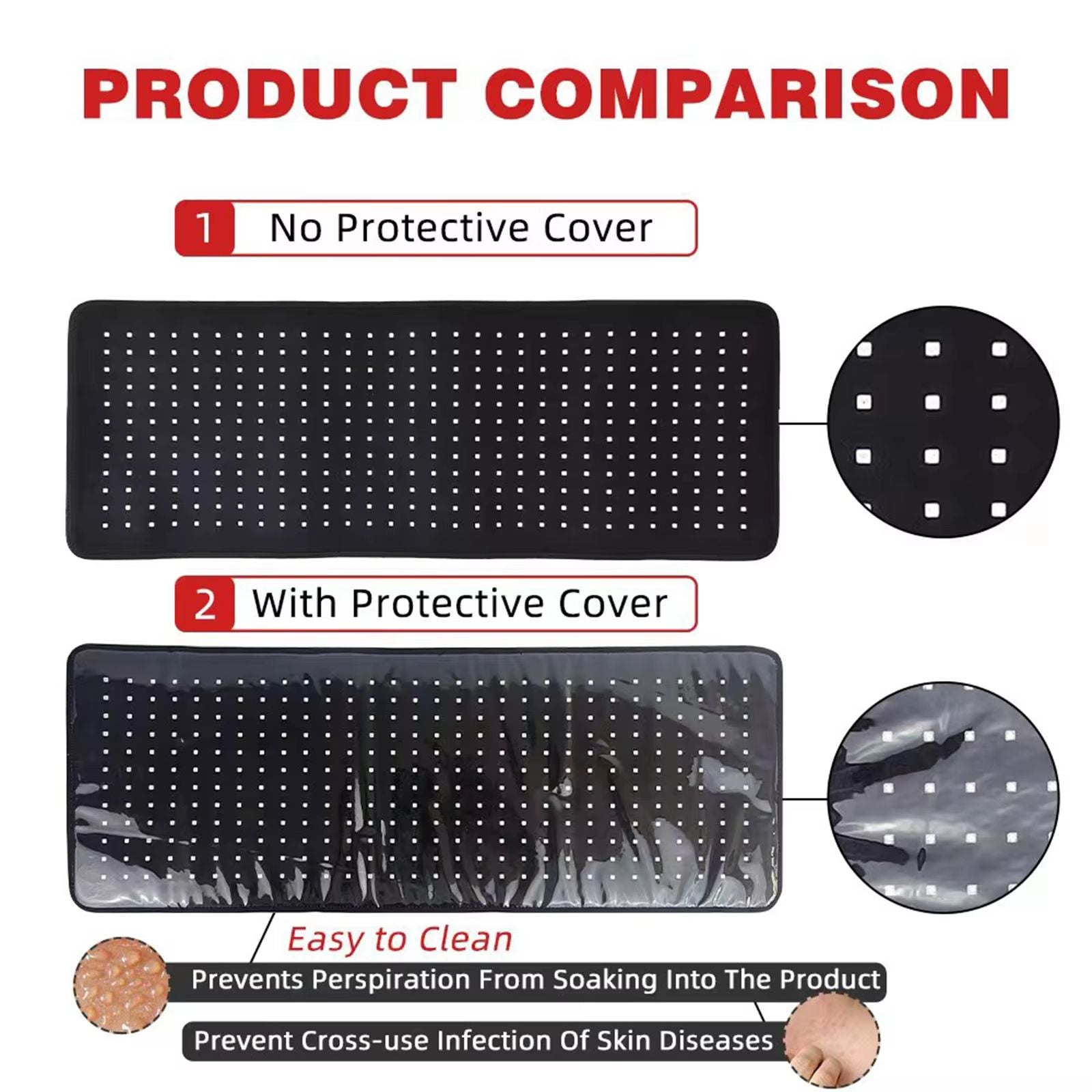 Red And Infrared Therapy Belt  Wearable Heating Pad With LED Light Therapy For Pain Relief And Skin 2