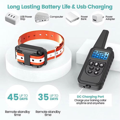 Rechargeable Dog Training Collar With Vibration Shock And AntiBark Control 2