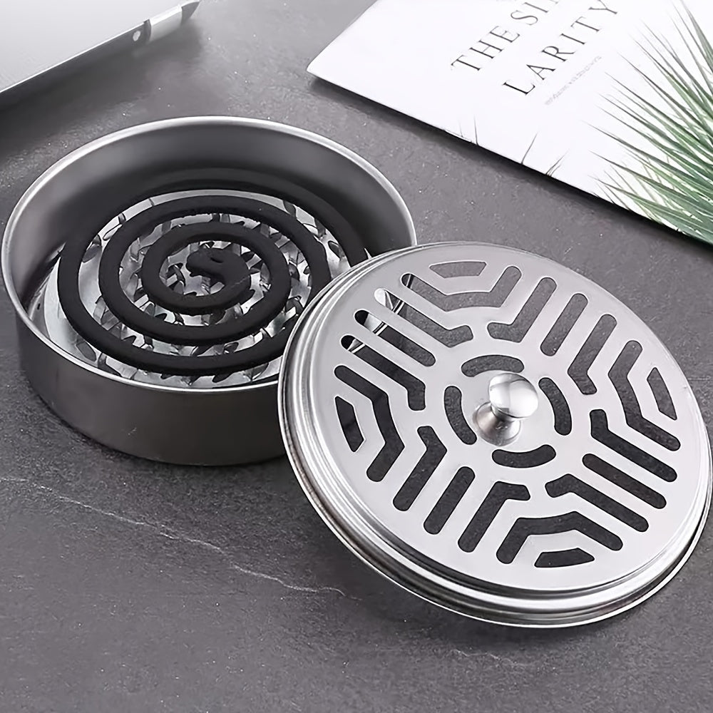 Mosquito Coil Tray Holder with Lid, Durable Outdoor Mosquito Coil Box & Stylish Incense Holder for Home & Bedroom