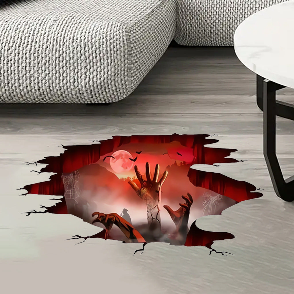 Creative Halloween 3D Ghost Hand Crossborder Terrifying Removable Sticker Halloween Mall Decoration 1