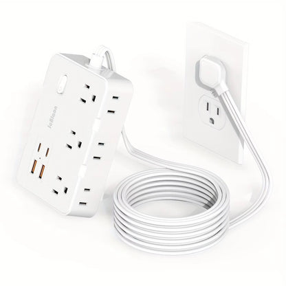 Ultra Thin Flat Plug Power Strip With 6 Outlets And 4 USB Ports 2 USBC  5ft Surge Protector Extensi 7