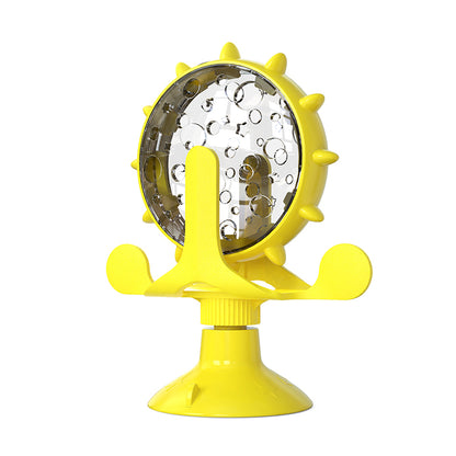 Interactive Treat Dispensing Toy for Cats & Small Dogs, Slow Feeder IQ Puzzle with Rotatable Wheel Mental Stimulation