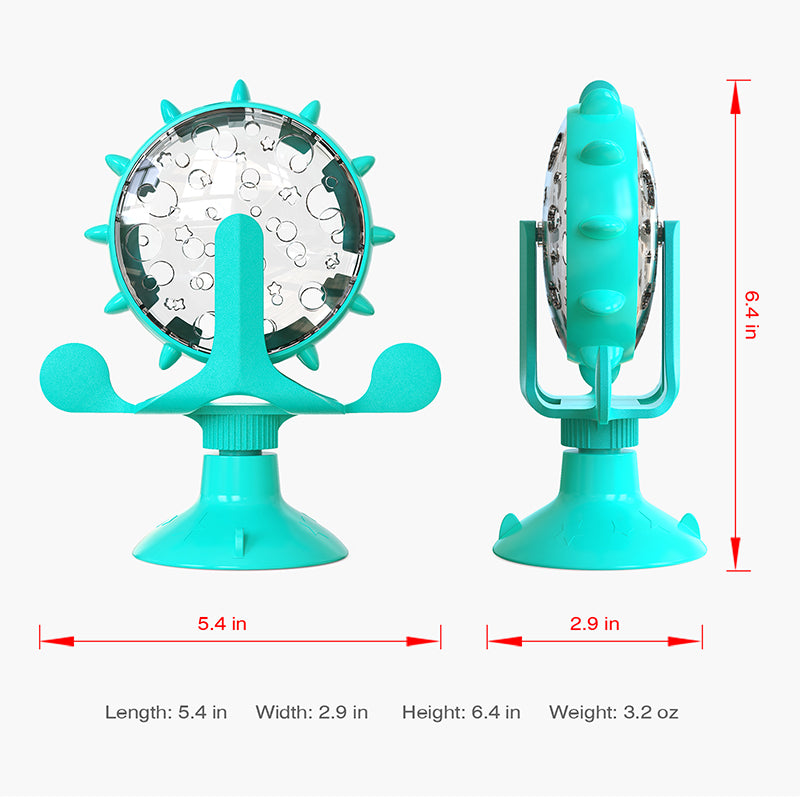 Interactive Treat Dispensing Toy for Cats & Small Dogs, Slow Feeder IQ Puzzle with Rotatable Wheel Mental Stimulation