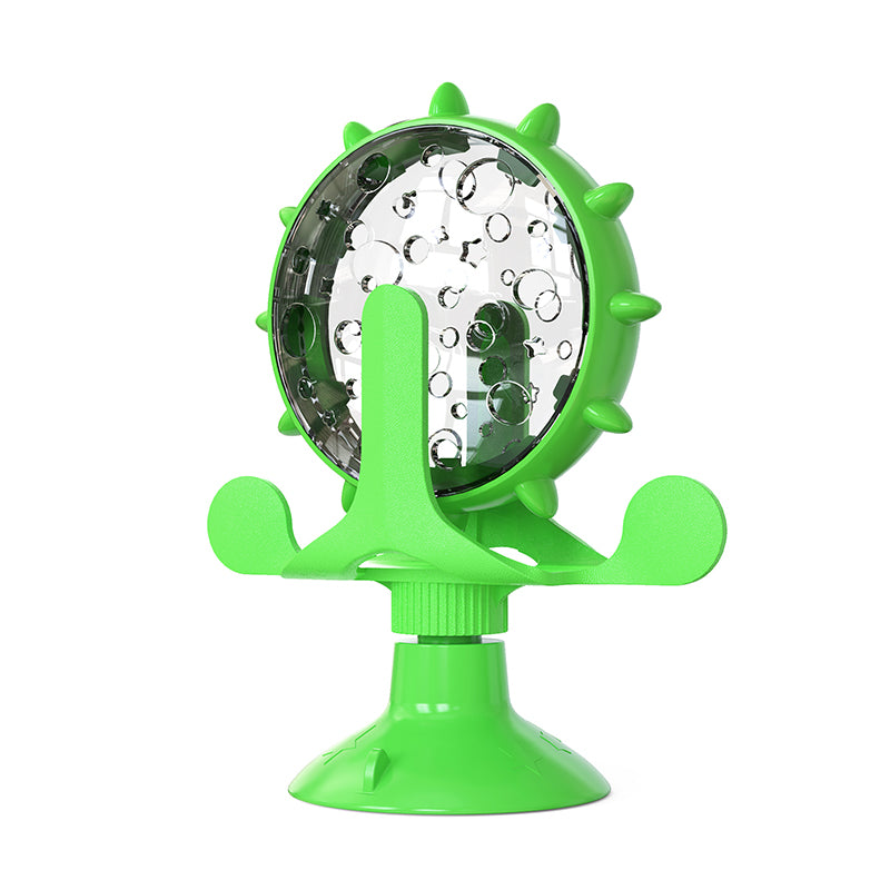 Interactive Treat Dispensing Toy for Cats & Small Dogs, Slow Feeder IQ Puzzle with Rotatable Wheel Mental Stimulation