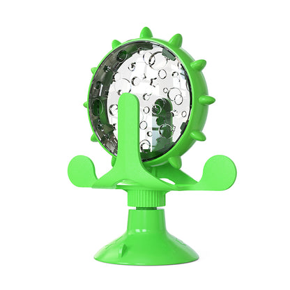 Interactive Treat Dispensing Toy for Cats & Small Dogs, Slow Feeder IQ Puzzle with Rotatable Wheel Mental Stimulation
