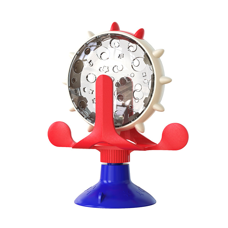 Interactive Treat Dispensing Toy for Cats & Small Dogs, Slow Feeder IQ Puzzle with Rotatable Wheel Mental Stimulation