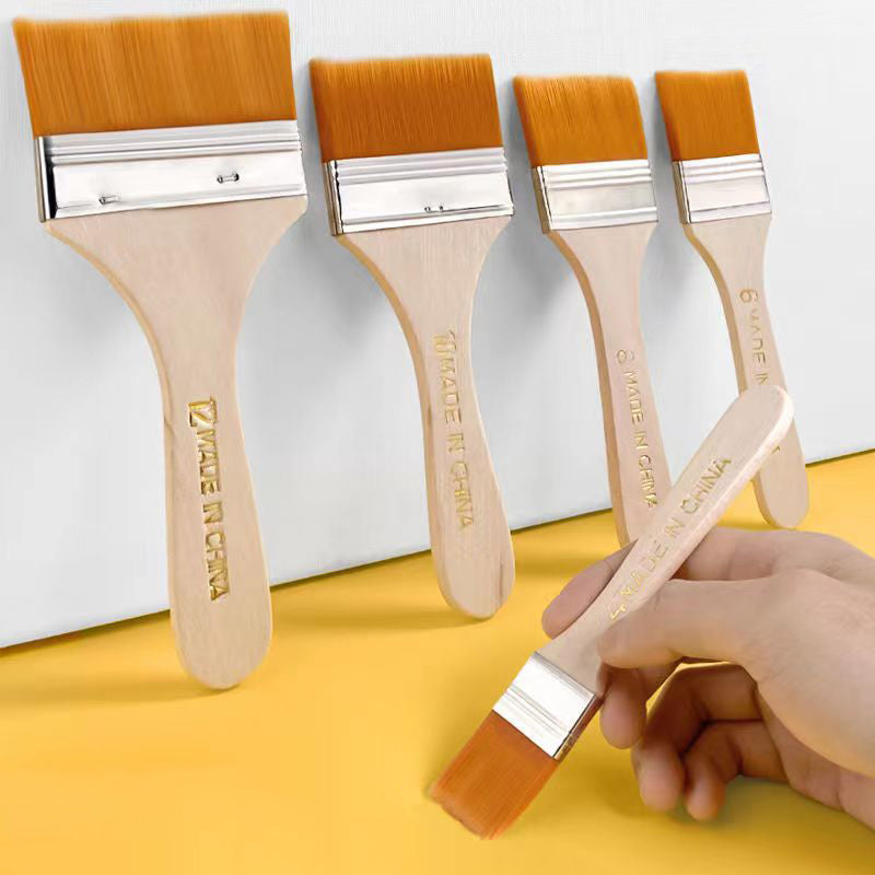 Kit 7 Pieces Flat Paint Brush Set Soft Nylon Hair, Artist Paintbrushes for Acrylic, Watercolor, Oil, Craft Painting