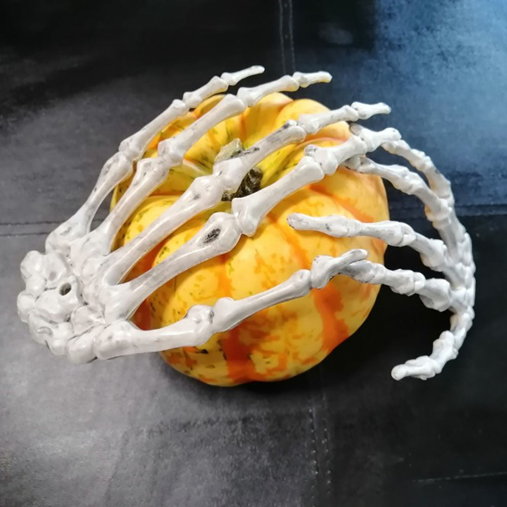 Halloween Skeleton Hands, Realistic Plastic Human Hand Bone, Haunted House Props, Horror Decoration Accessories